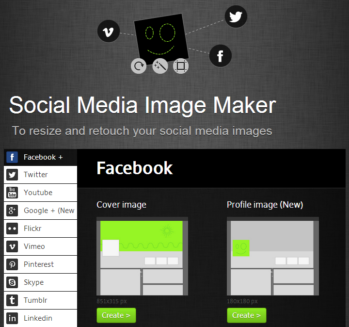 Social Media Image Maker - Homepage