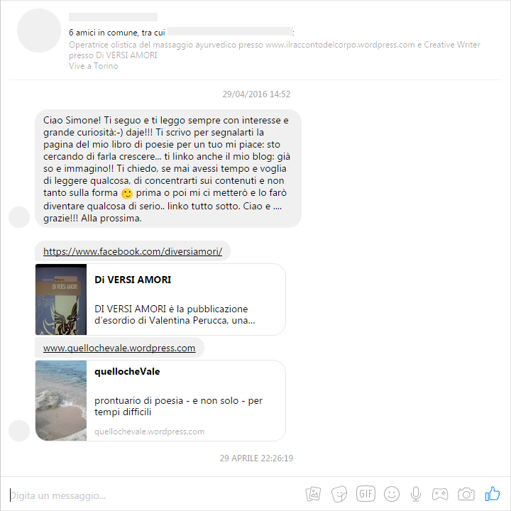 Facebook - Messaggio