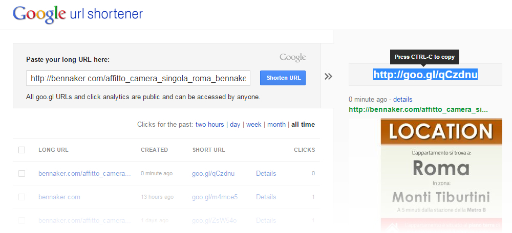 Google URL Shortener