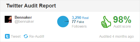 TwitterAudit - Risultato TwitterAudit - Risultato