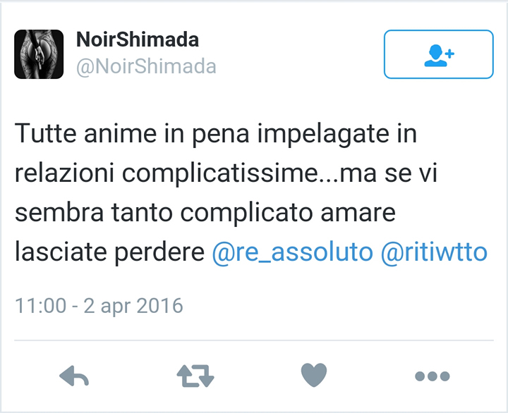 Twitter - NoirShimata Tweet con menzioni