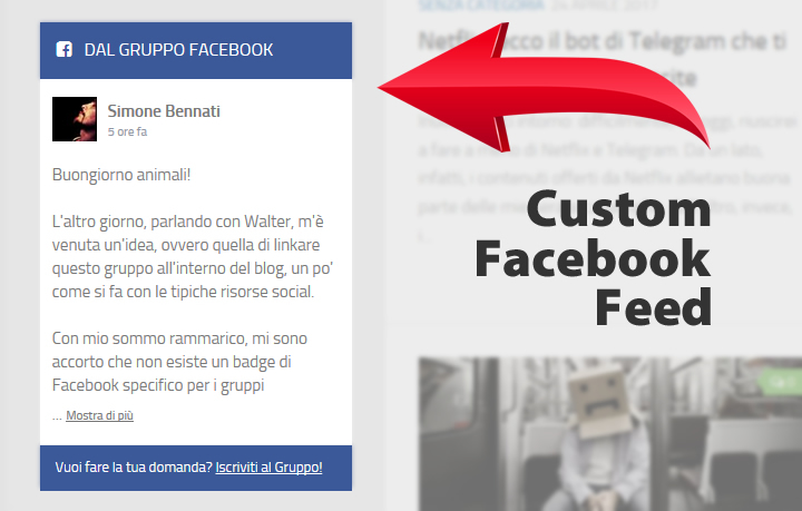 Custom Facebook Feed su Bennaker