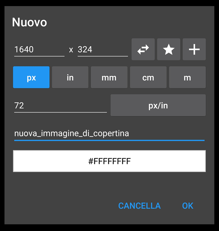 Photo Editor - Nuovo file