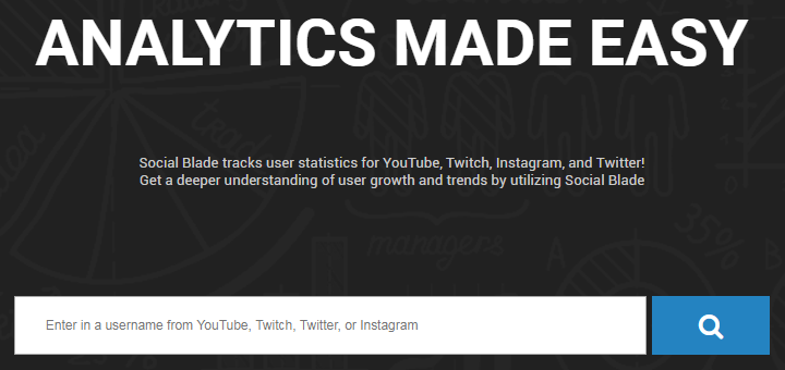 SocialBlade - Homepage