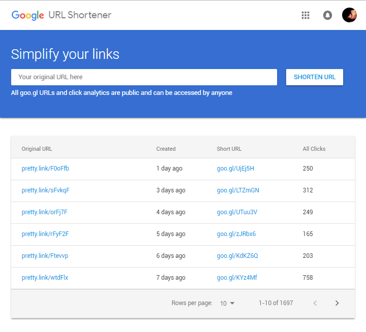 Google URL Shortener