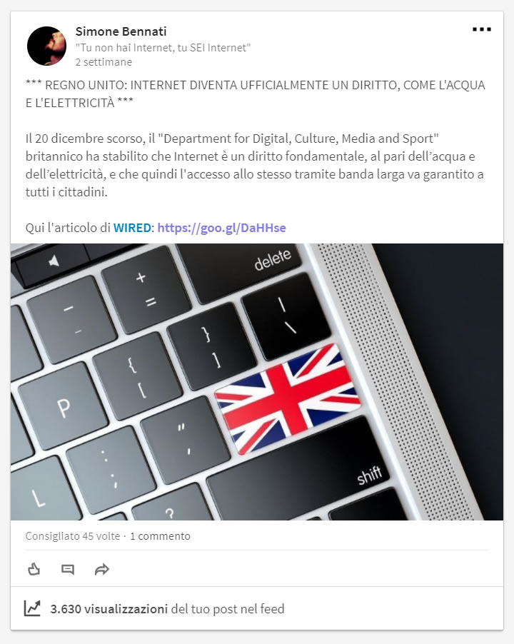 LinkedIn - Notizia