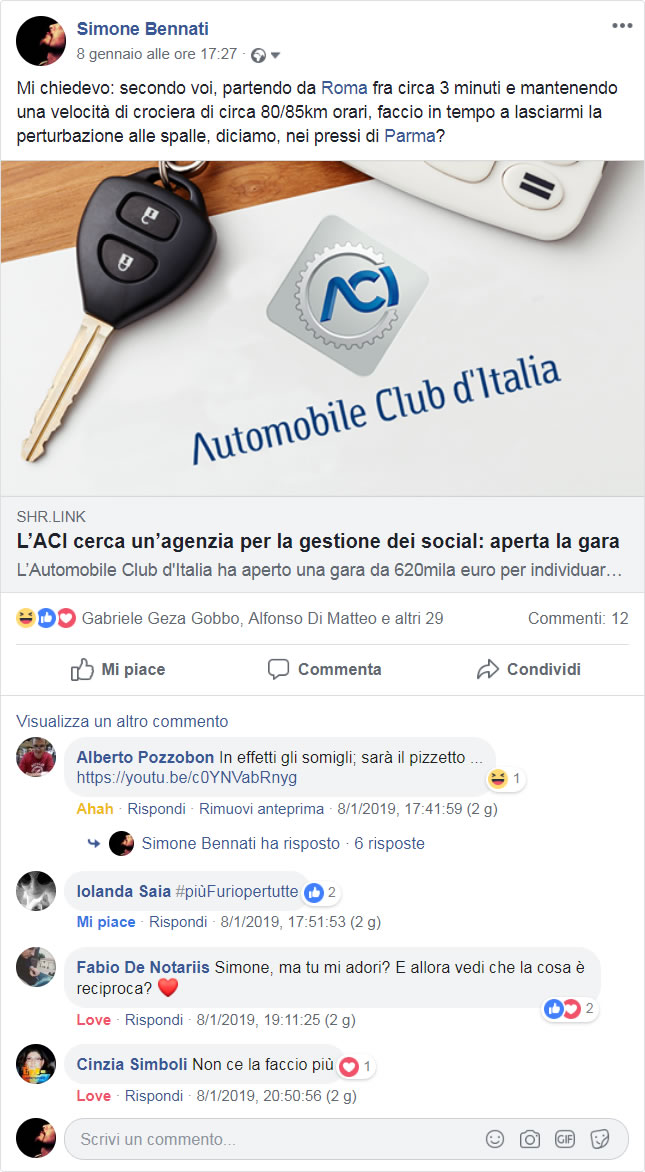 Furio Zòccano su Facebook