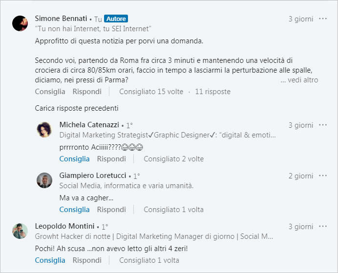 Furio Zòccano su LinkedIn - Commenti