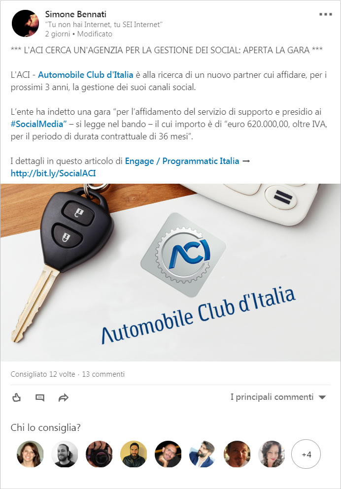 Furio Zòccano su LinkedIn