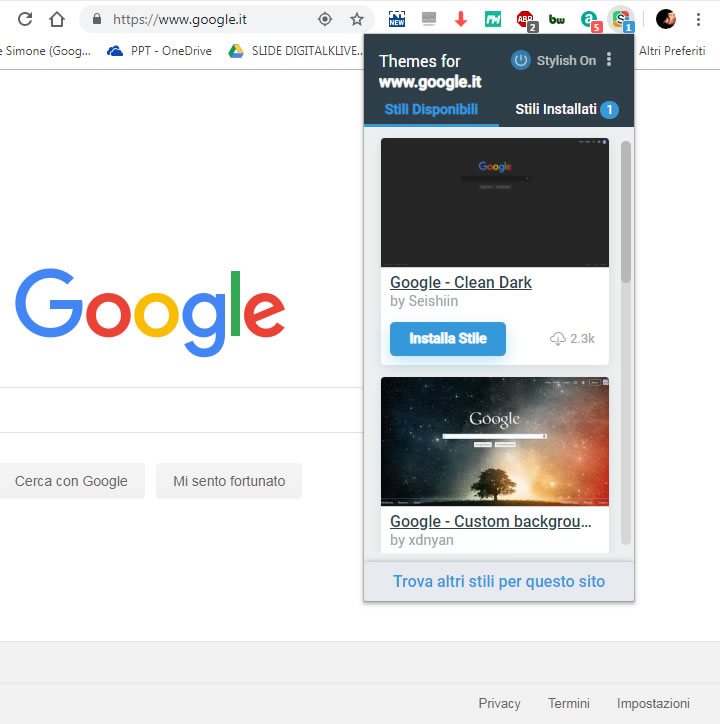 Stilysh - Search styles for this website